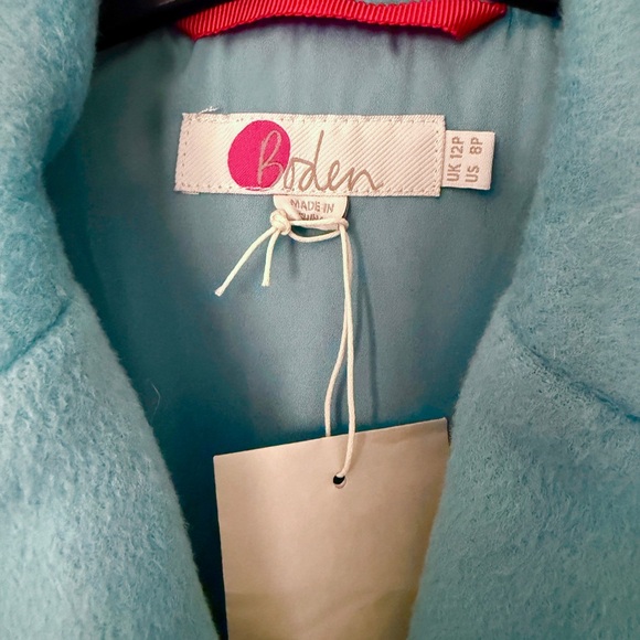 🏷 New Boden Farleigh blue wool coat US 8 petite - Picture 7 of 8